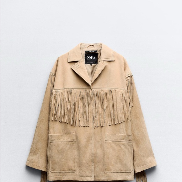 ZARA Tan Fringe Jacket - brand new with tags - Picture 1 of 2